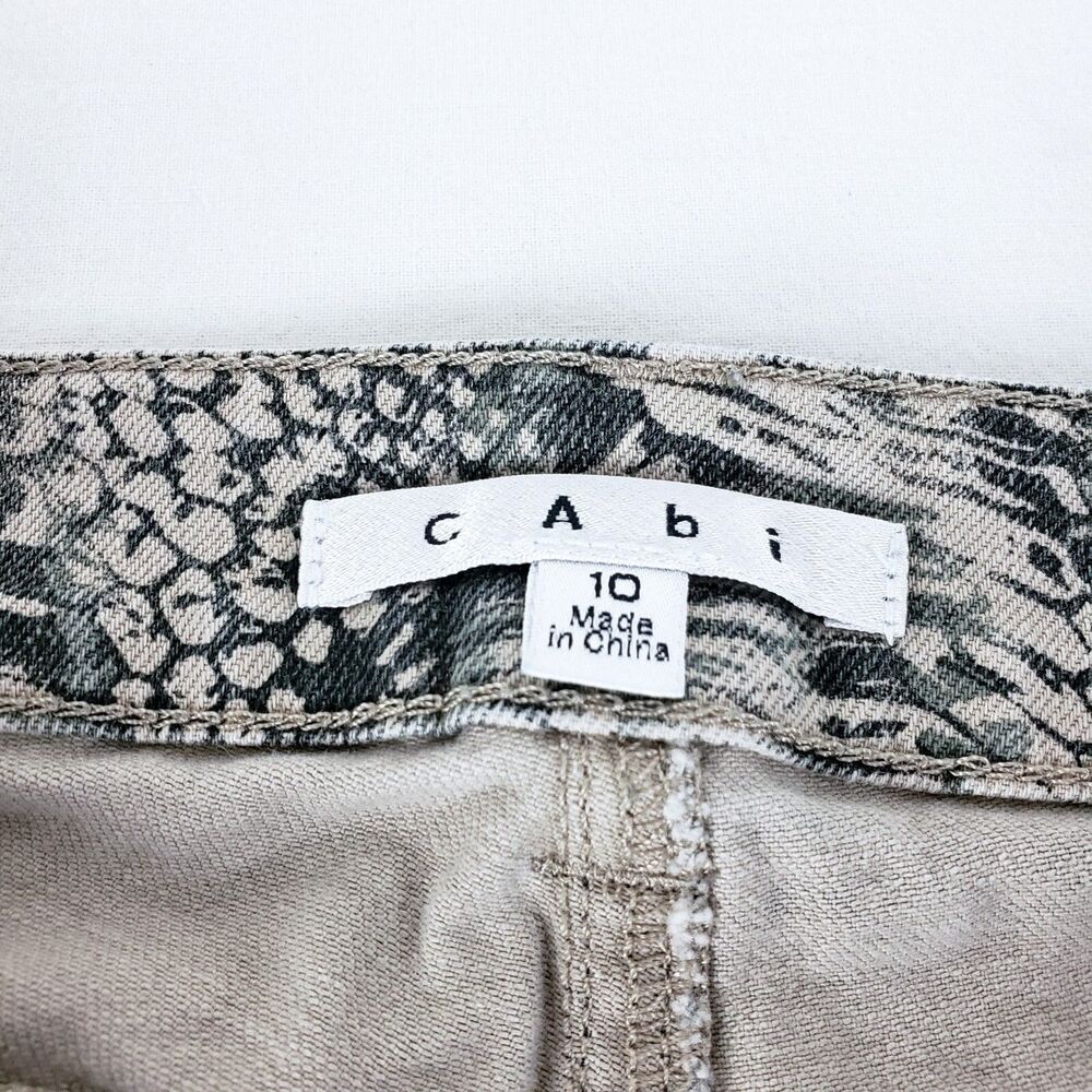 Cabi Snakeskin Jeans Womens 10 Slim Straight Modern Neutral Office Capsule Gray - Picture 8 of 10